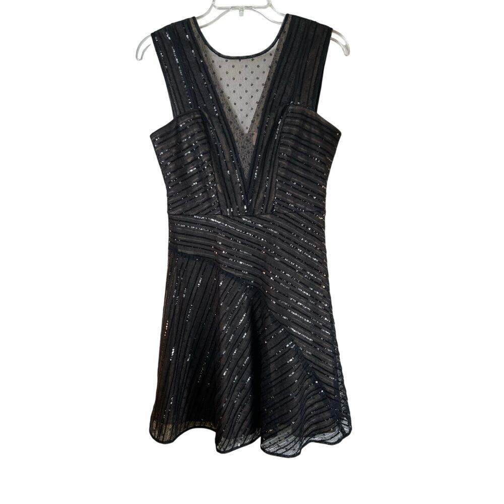 BCBG MAX AZRIA Women’s Black Aniya Sequined Dress / Size: 04